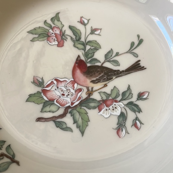 Lenox Serenade Bowl Dish Bird Dogwood Spring Garden Flower Handle Gold Trim - Picture 3 of 9